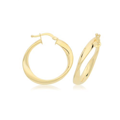 9ct Yel Gentle Twist Hoops ER1205-