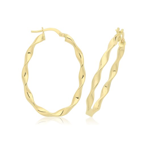 9ct Gold  Twist Hoops ER1211-