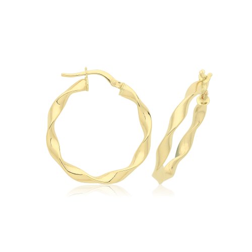9ct Gold  Twist Hoops ER1211-
