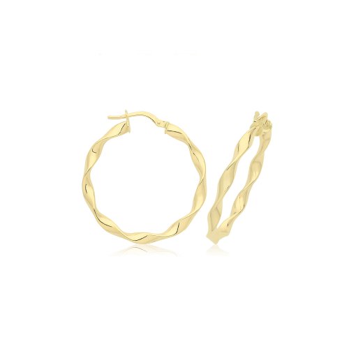 9ct Gold  Twist Hoops ER1211-