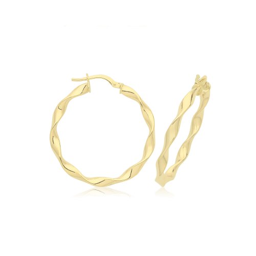 9ct Gold  Twist Hoops ER1211-