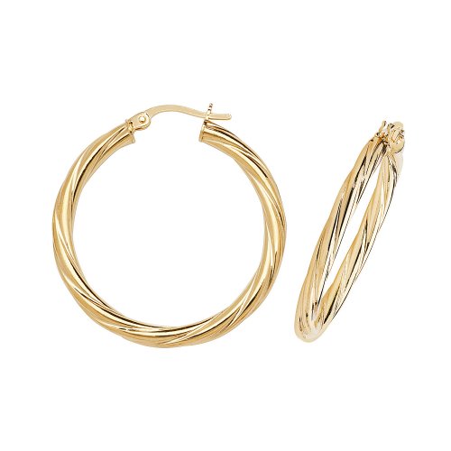 9ct Gold Twisted Hoops 