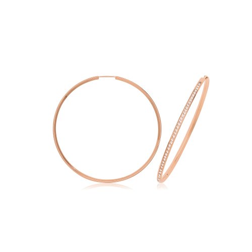 9ct Gold Thin Cz Hoops ER1212R-