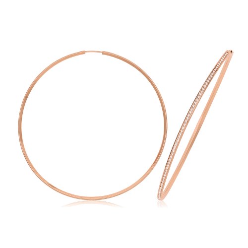 9ct Gold Thin Cz Hoops ER1212R-