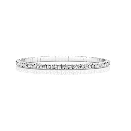 Diamond Stretch Bangle In 18ct White Gold 