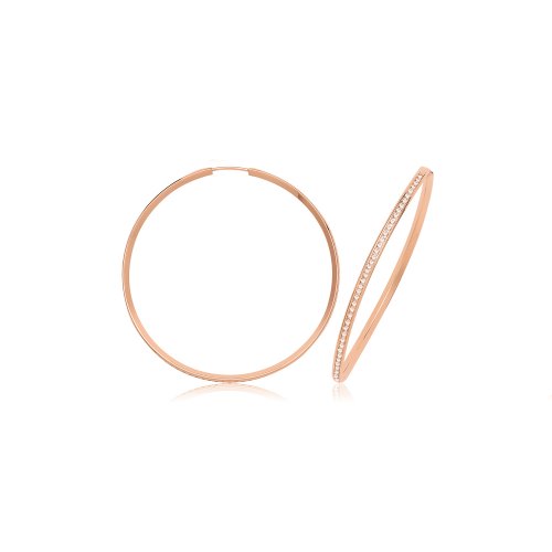 9ct Gold Thin Cz Hoops ER1212R-