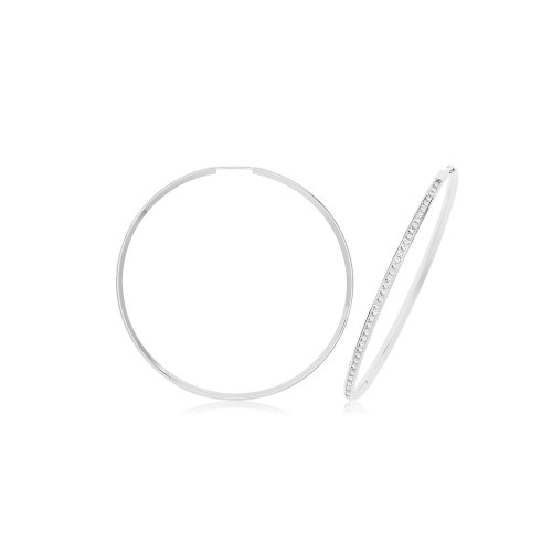 9ct Gold Thin Cz Hoops ER1212W-