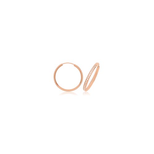 9ct Gold Thin Cz Hoops ER1212R-
