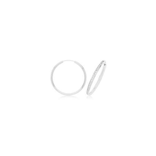 9ct Gold Thin Cz Hoops ER1212W-