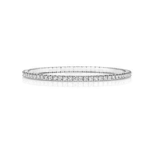 Diamond Stretch Bangle In 18ct White Gold 
