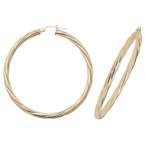 9ct Gold Twisted Hoops ER357-