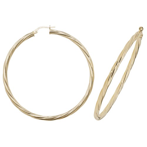 9ct Gold Twisted Hoops ER357-