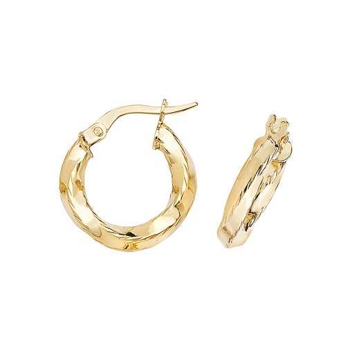 9ct Gold Twisted Hoops 