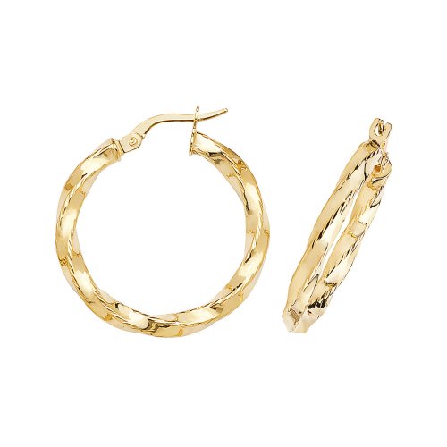 9ct Gold Twisted Hoops 