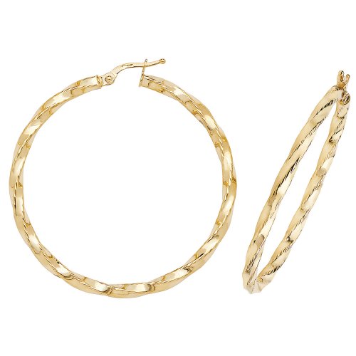 9ct Gold Twisted Hoops 