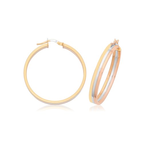 9ct Gold 3 Color Hoops ER1215-