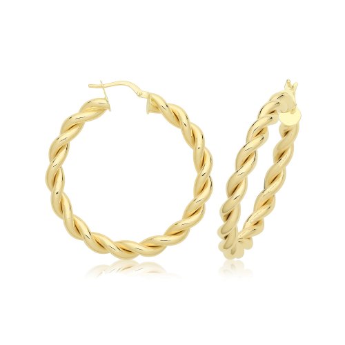 9ct Gold Plaited Hoops ER1216-