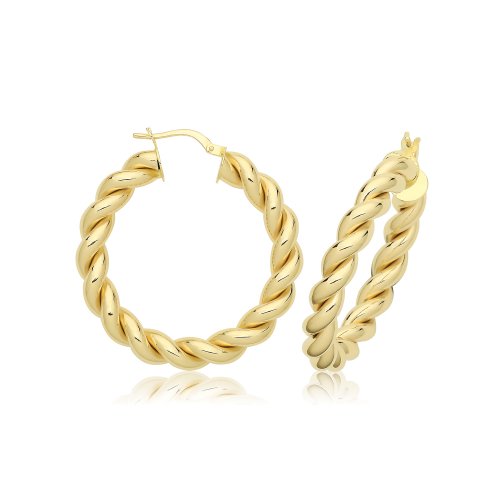 9ct Gold Plated Hoops ER1217-