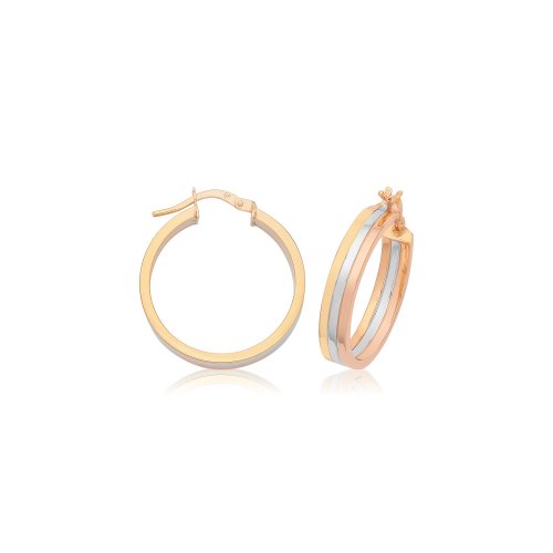 9ct Gold 3 Color Hoops ER1215-