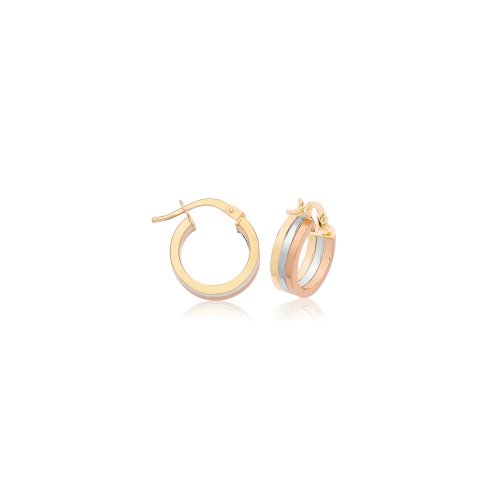9ct Gold 3 Color Hoops ER1215-