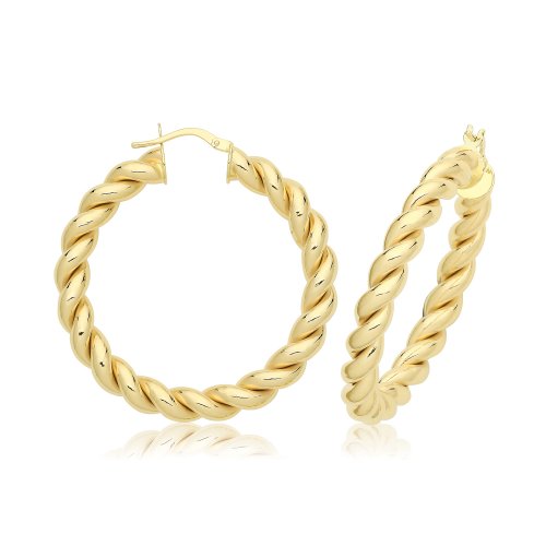 9ct Gold Plated Hoops ER1217-