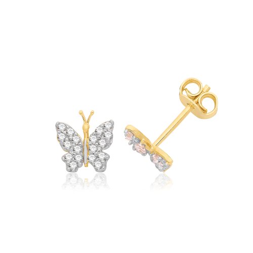 9ct Butterfly Studs 