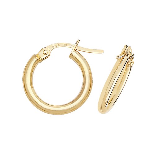 9ct Gold Tube Hoops ER500-