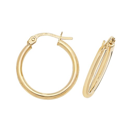 9ct Gold Tube Hoops ER500-