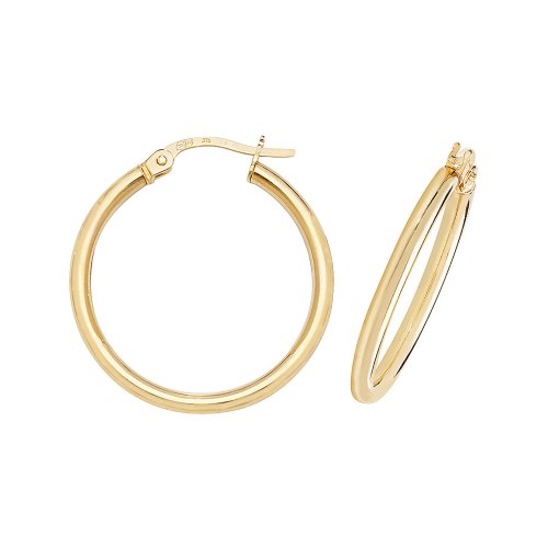 9ct Gold Tube Hoops ER500-