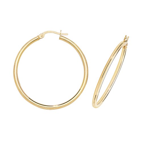 9ct Gold Tube Hoops ER500-