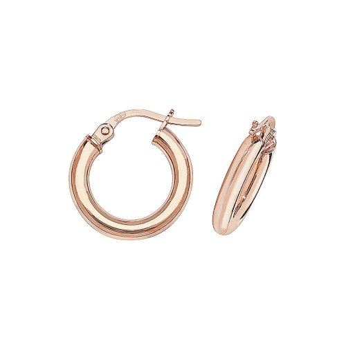 9ct Rose Gold Tube Hoops ER531R-