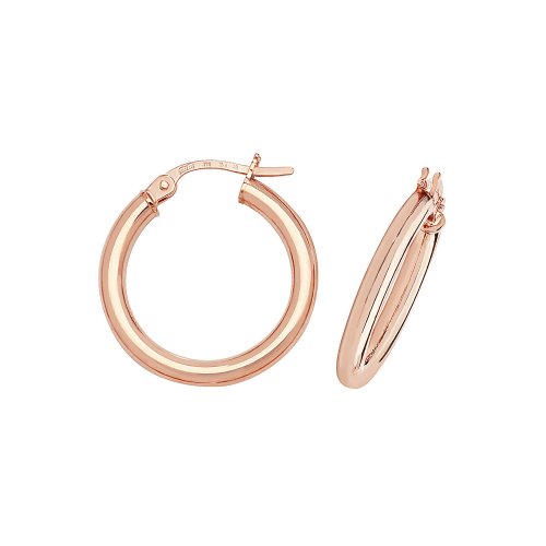 9ct Rose Gold Tube Hoops ER531R-