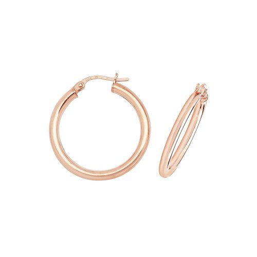 9ct Rose Gold Tube Hoops ER531R-