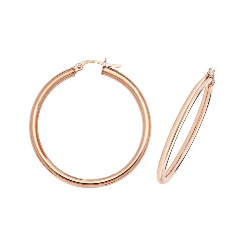 9ct Rose Gold Tube Hoops ER531R-