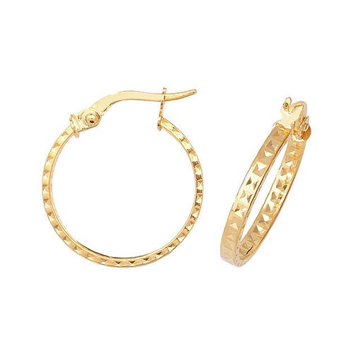 9ct Gold Diamond Cut Hoops 