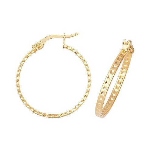 9ct Gold Diamond Cut Hoops 