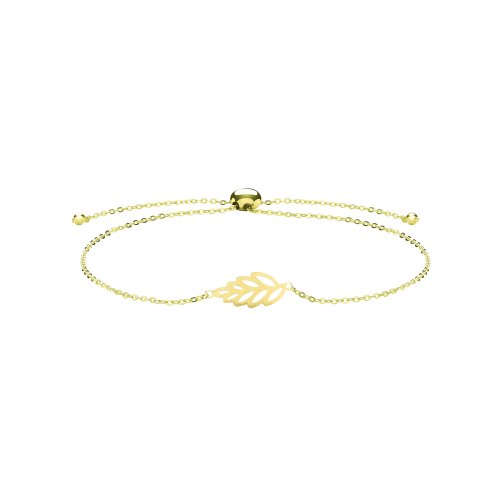 9ct Gold Leaf Pull Style Bracelet 