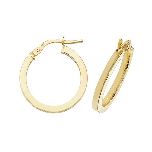 9ct Gold Square Hoops ER947-