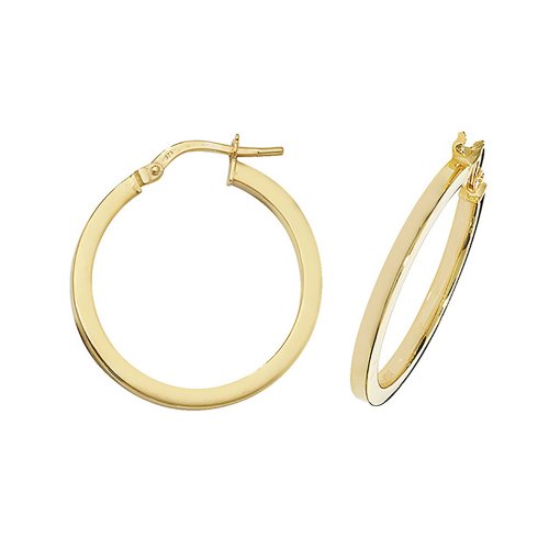 9ct Gold Square Hoops ER947-