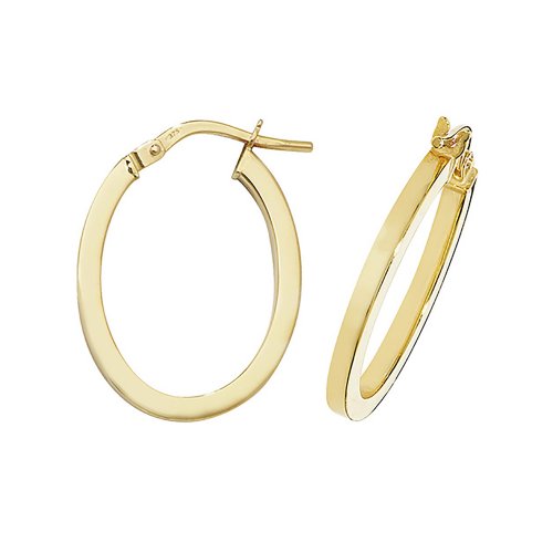 9ct Gold Square Oval Hoops ER947-