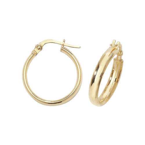 9ct Gold Tube Hoops ER955-