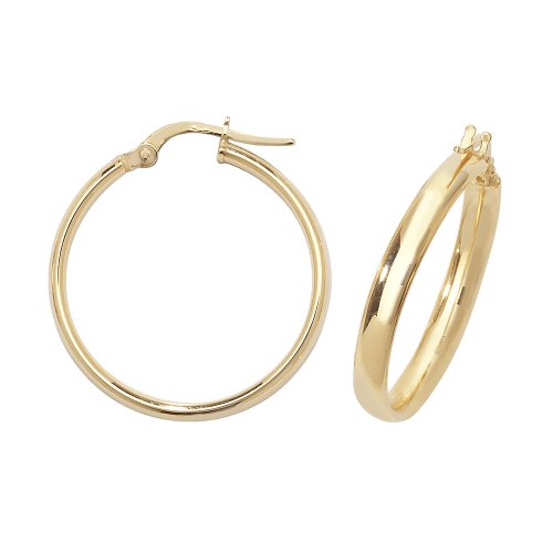 9ct Gold Tube Hoops ER955-