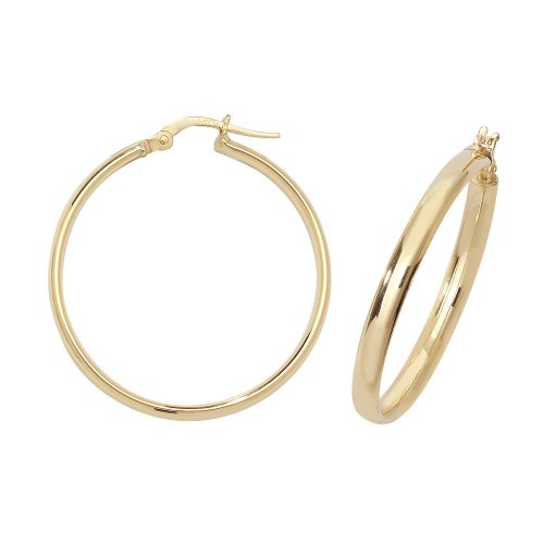 9ct Gold Tube Hoops ER955-