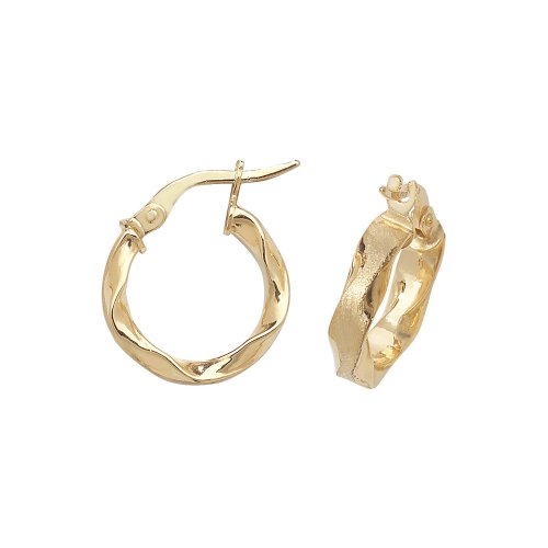 9ct Gold Twisted Hoops ER964-