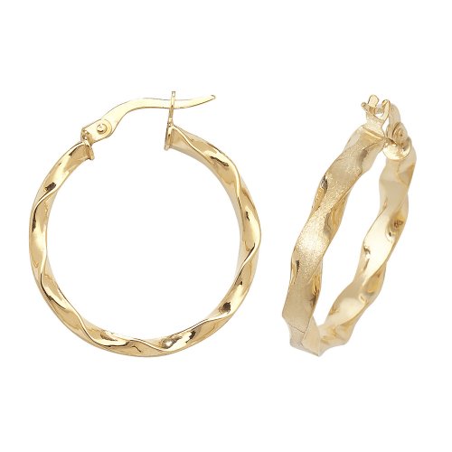 9ct Gold Twisted Hoops ER964-