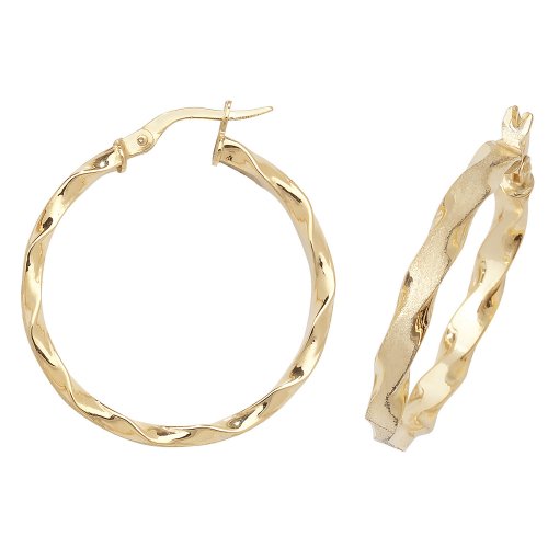 9ct Gold Twisted Hoops ER964-
