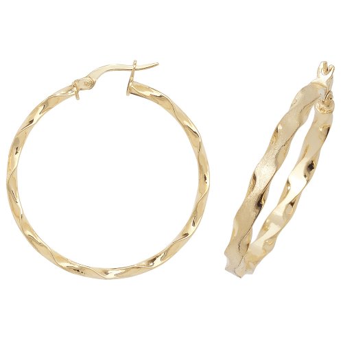 9ct Gold Twisted Hoops ER964-