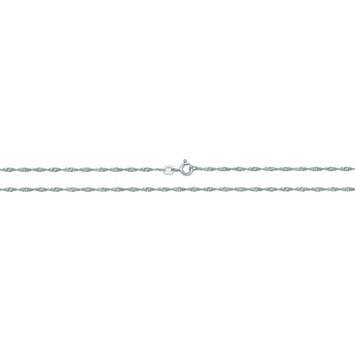 Silver Rhodium Plated Singapore Chain G1102RH: 16 inches