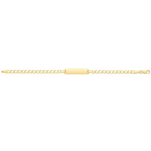 9ct Gold Babies' Curb Rectangular Id Plate Bracelet 