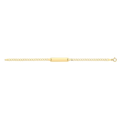 9ct Gold Babies' Curb Rectangular Id Plate Bracelet 